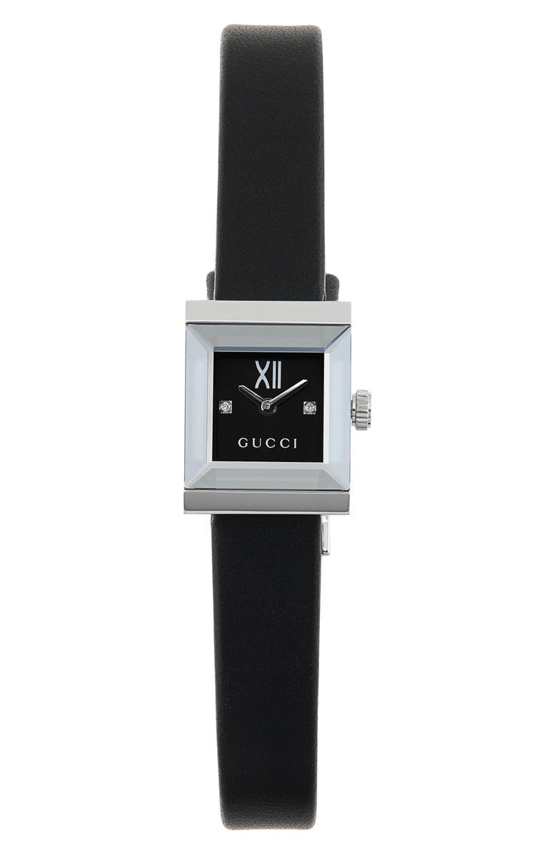 Gucci G-Frame Bracelet Watch, 14mm x 18mm, Alternate, color, Black/ Steel