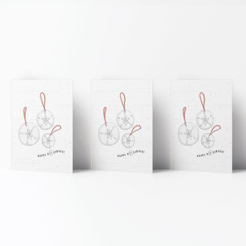 Winter/Holiday Greeting Card Pack Sets (3 ct) Happy Holidays Sand Dollar