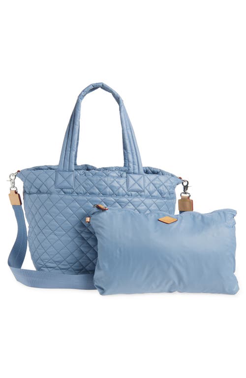 Mz Wallace Metro Deluxe Medium Quilted Tote Bag In Stone Blue