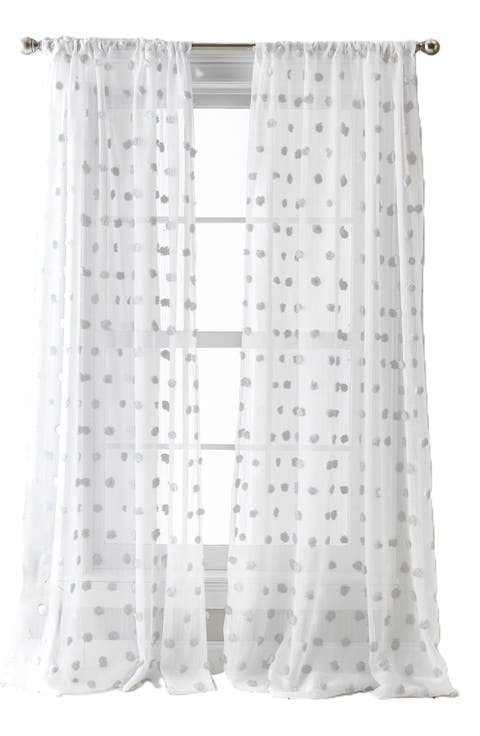 Ella Floral Print Set of 2 Poletop Curtain Panels