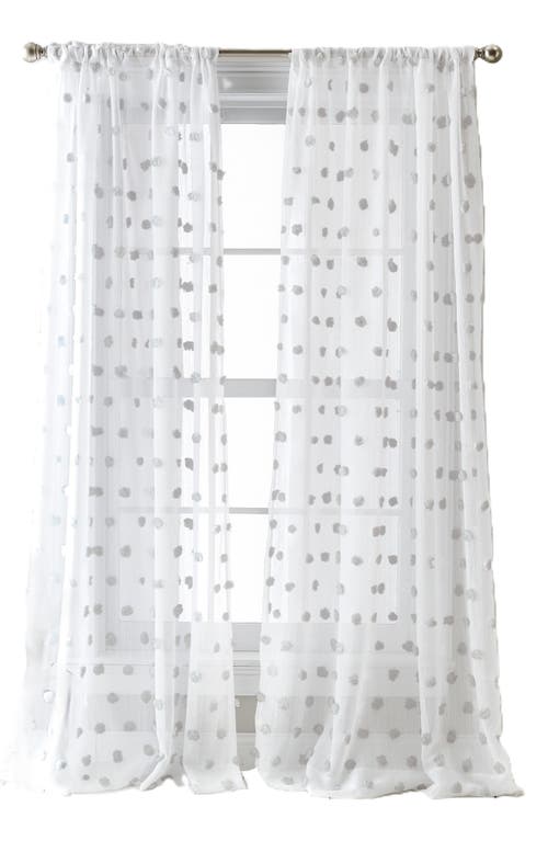 Dkny Ella Floral Print Set Of 2 Poletop Curtain Panels In Grey