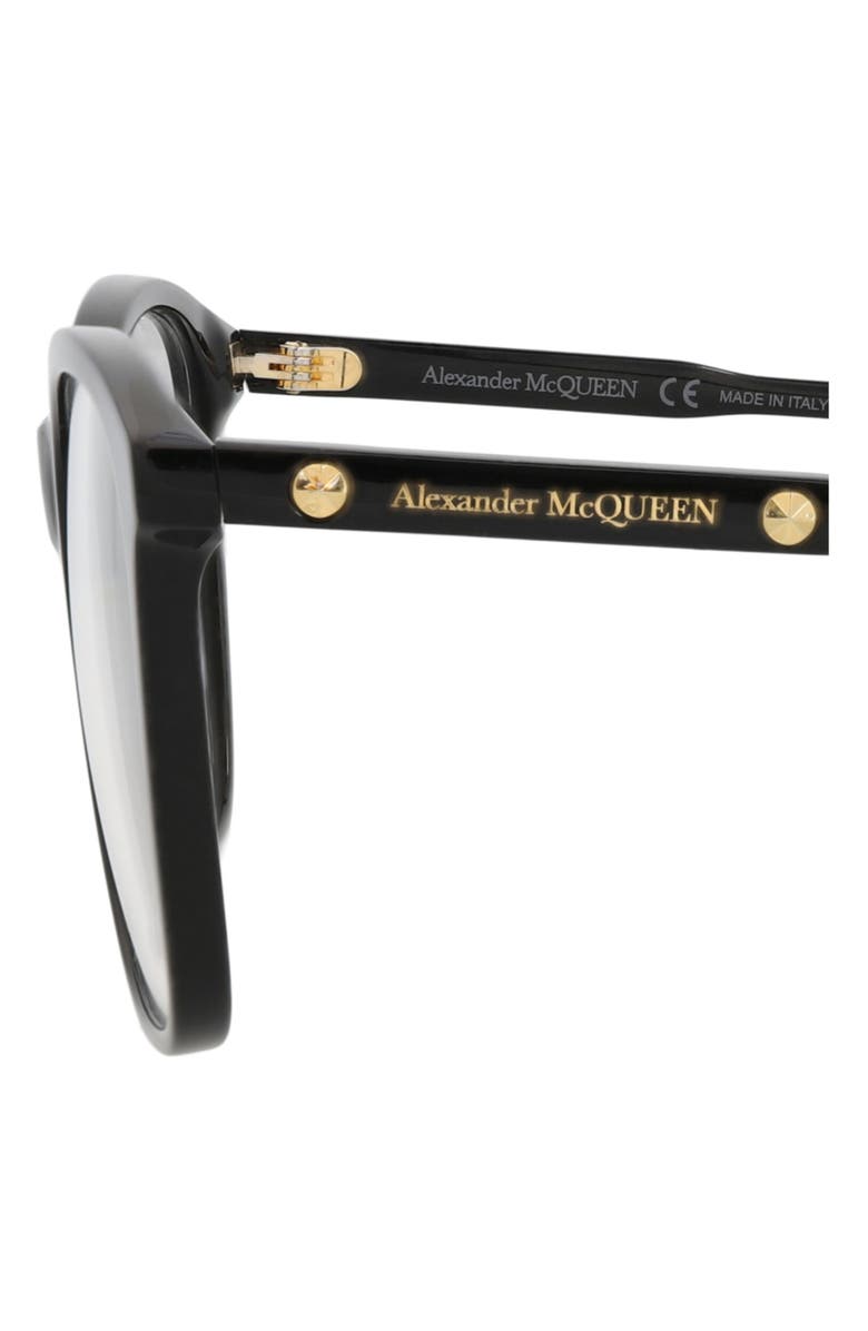 McQueen 54mm Square Optical Glasses, Alternate, color, Black Black Transparent