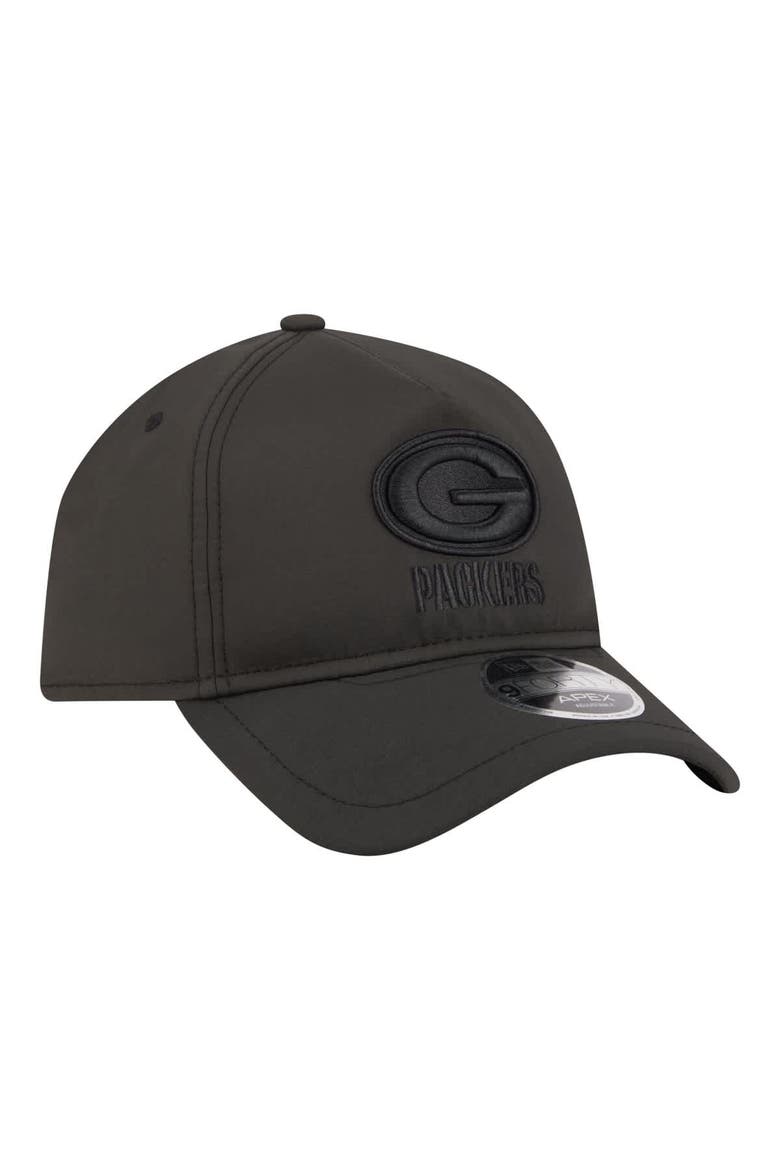 Men's New Era  Black Green Bay Packers Apex 9FORTY Adjustable Hat, Alternate, color, Black