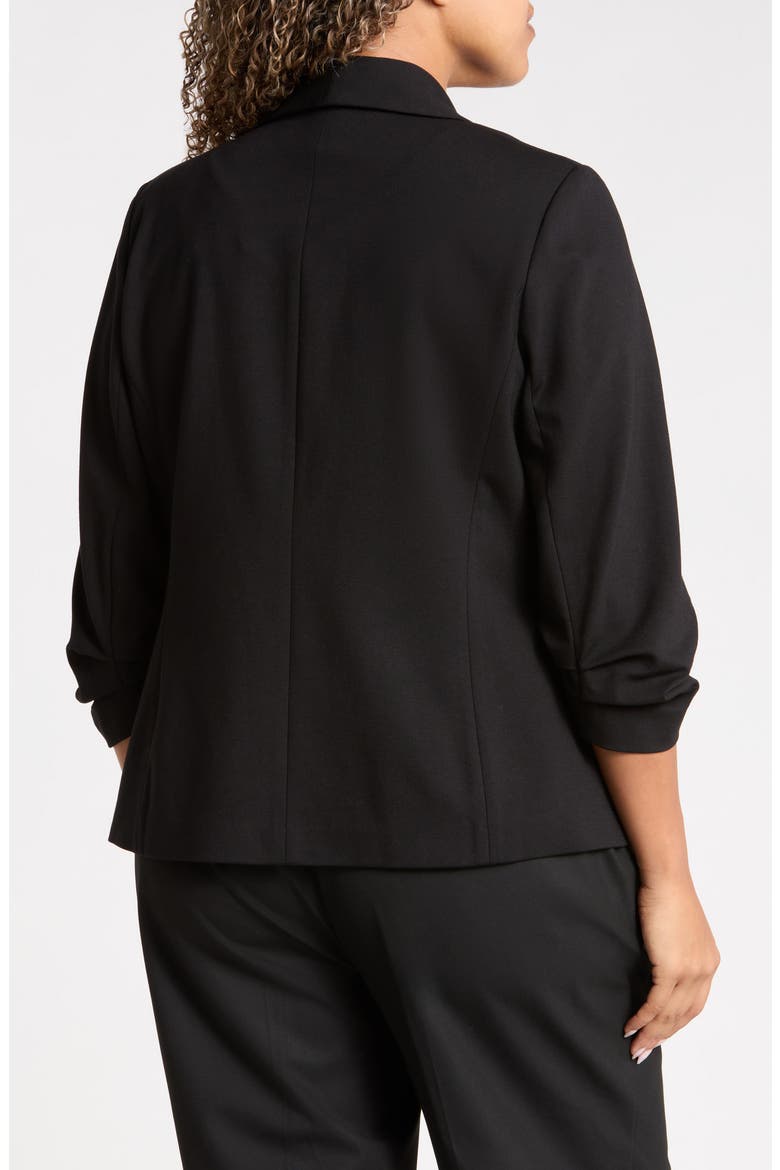 Pleated Sleeve Blazer, Alternate, color, ANNE BLACK