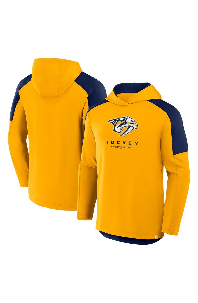 FANATICS Men's Fanatics Gold Nashville Predators Meta Game Transitional Pullover Hoodie, Alternate, color, 