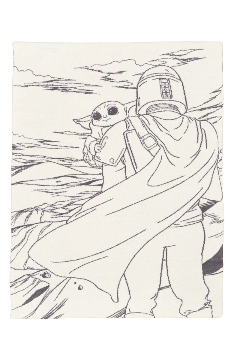 Barefoot Dreams<sup>®</sup> CozyChic<sup>™</sup> The Mandalorian Throw Blanket, Main, color, Cream-Graphite