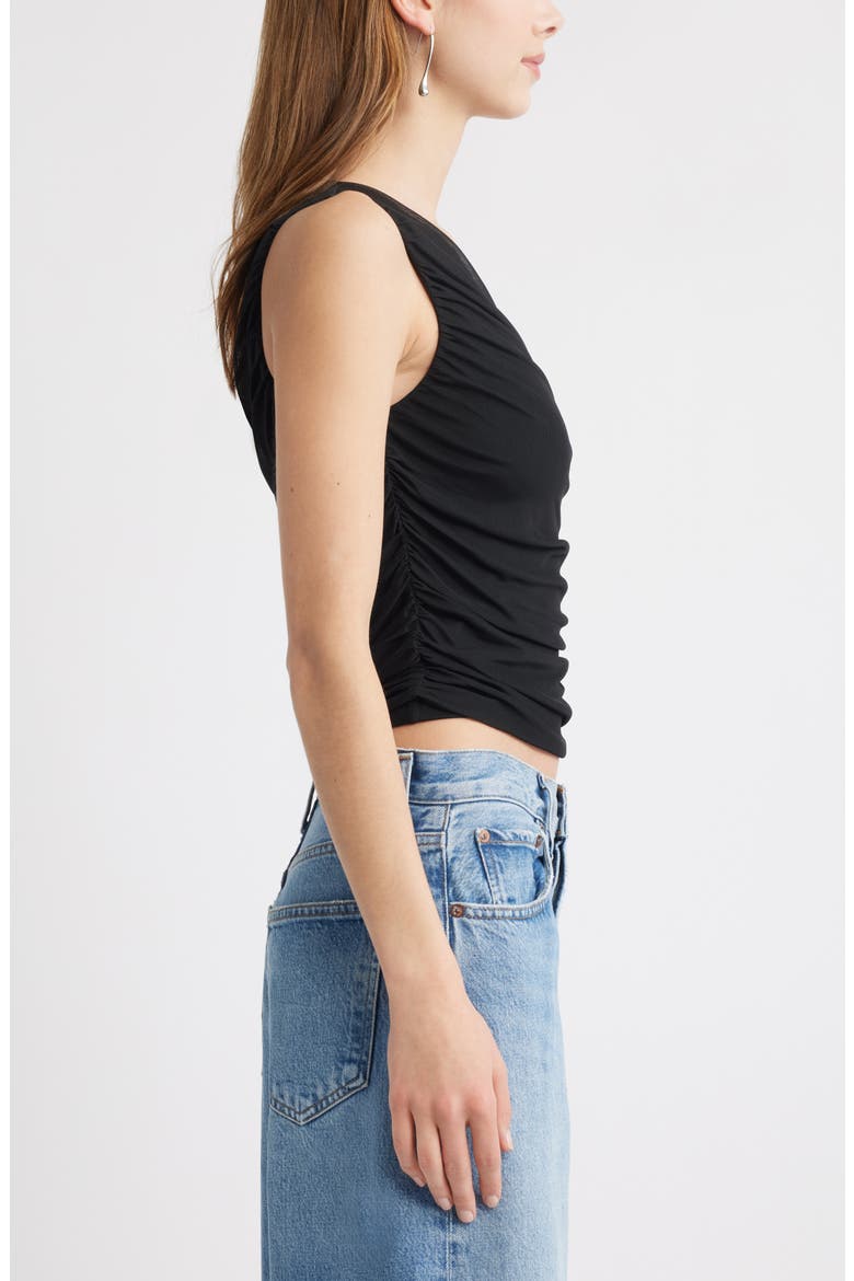One-Shoulder Mesh Top, Alternate, color, BLACK