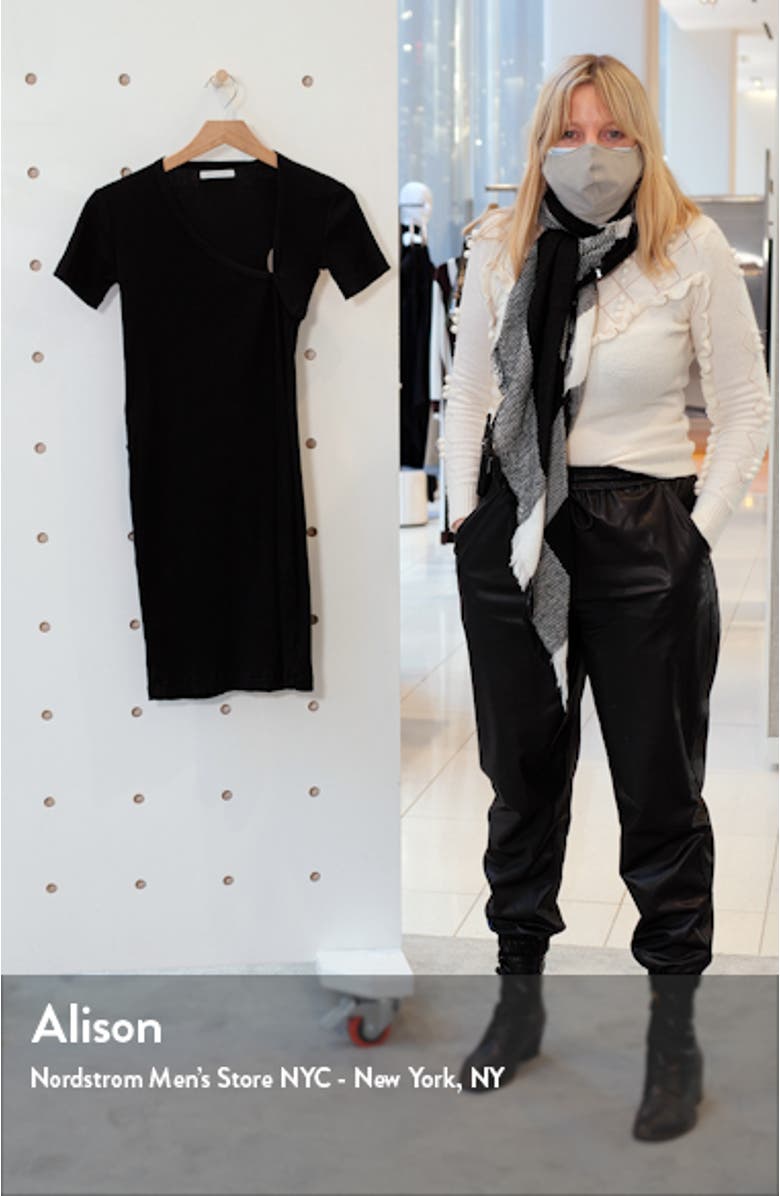 Asymmetrical Neck Cotton Rib Minidress, sales video thumbnail