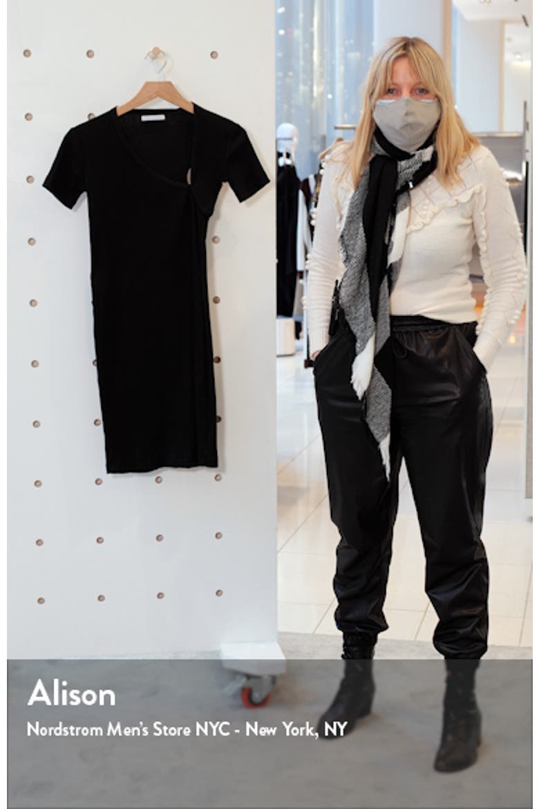 Asymmetrical Neck Cotton Rib Minidress video