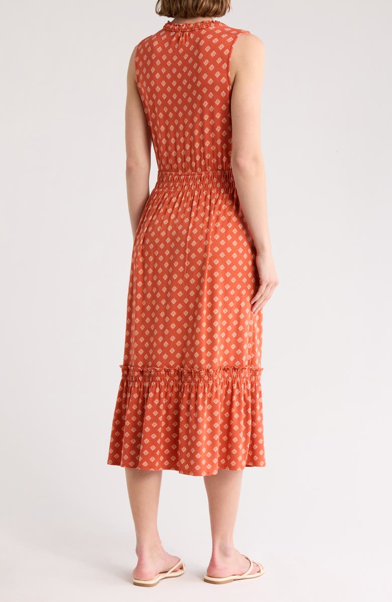 Melrose and Market Sleeveless Ruffle Hem Dress, Alternate, color, Orange Gabby Foulard