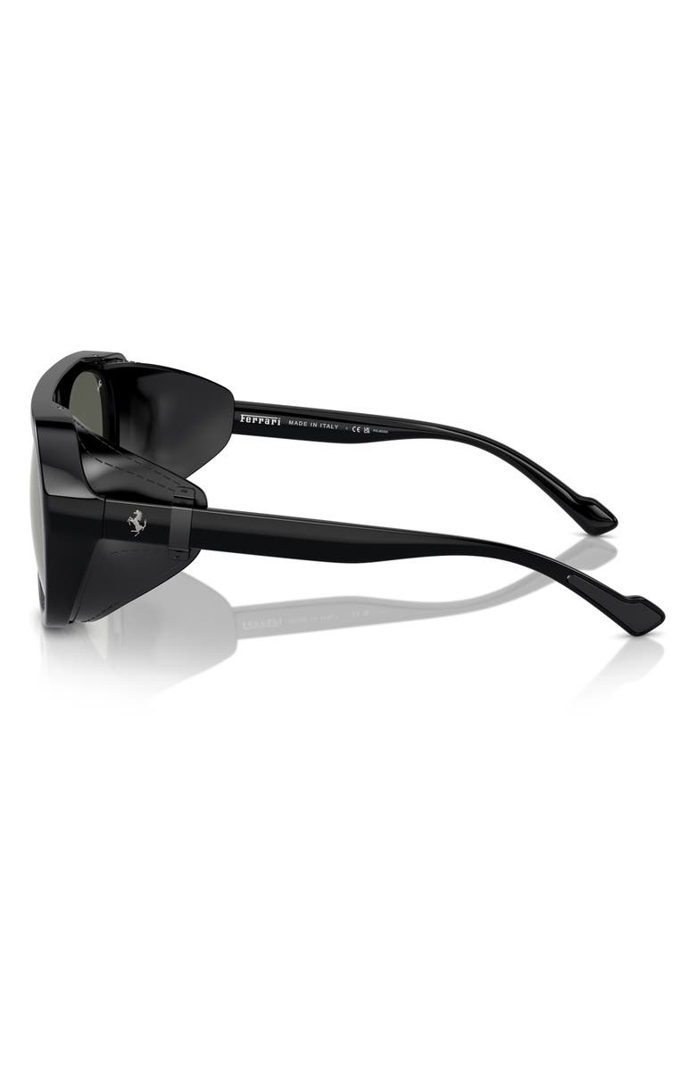 Scuderia Ferrari 57mm Polarized Pilot Sunglasses, Alternate, color, Black / Mirror Silver Polar