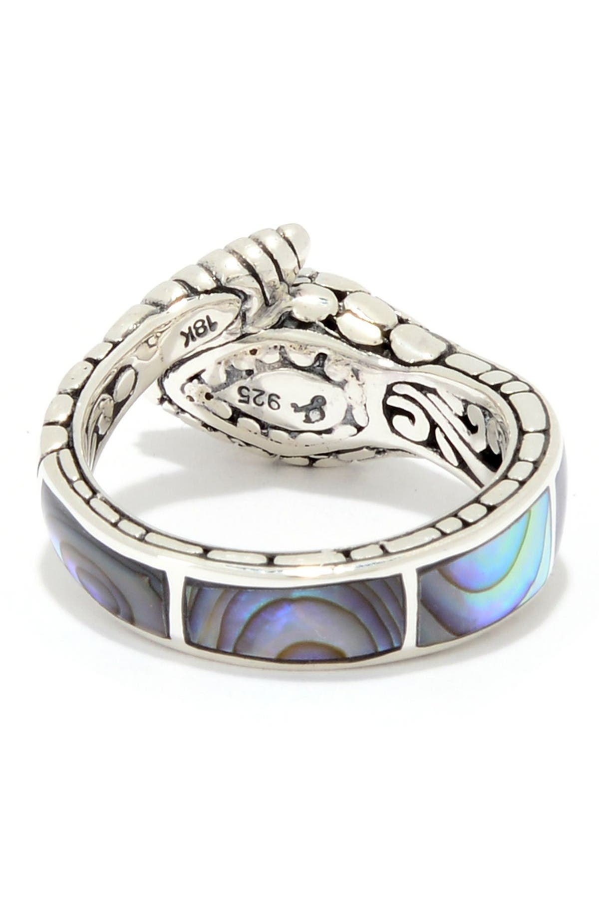 SAMUEL B. Sterling Silver & 18K Gold Abalone Snake Ring (Women ...