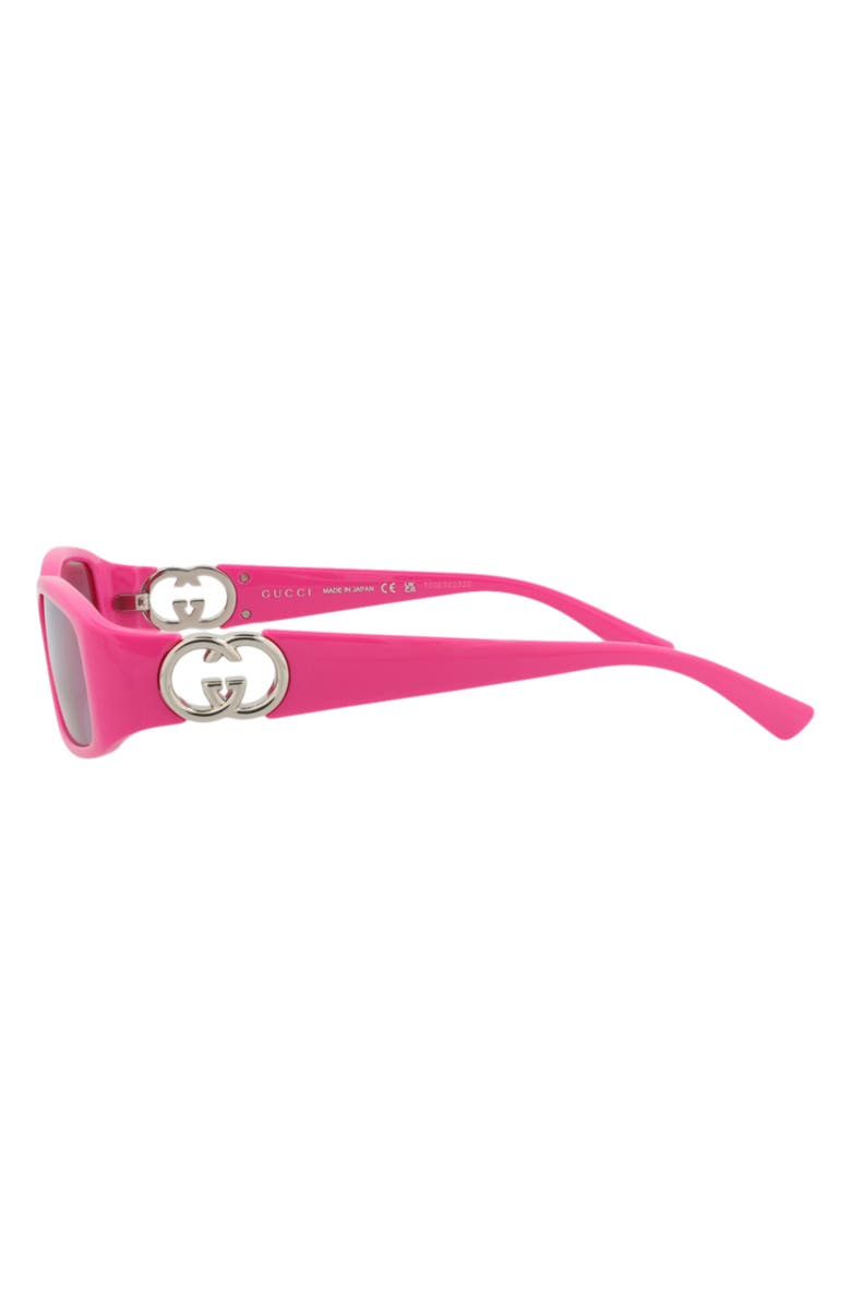 Gucci 54mm Rectangular Sunglasses, Alternate, color, Fuchsia Fuchsia Pink