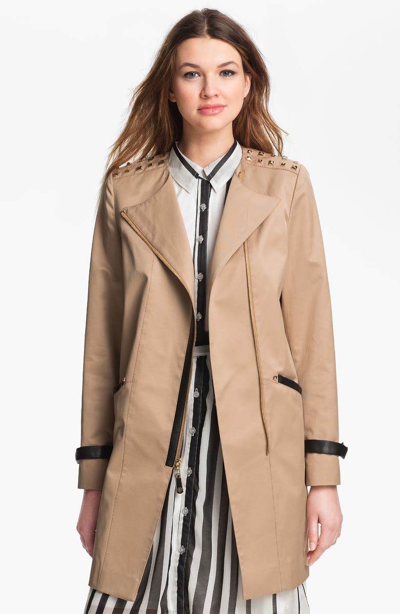 Vince Camuto 'Nicole' Studded Asymmetrical Coat, Alternate, color, 