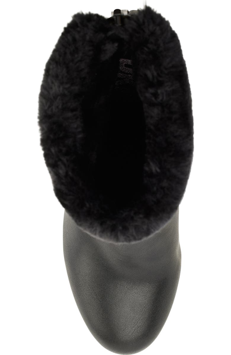 DKNY Nadra Faux Fur Cuff Wedge Bootie, Alternate, color, Black