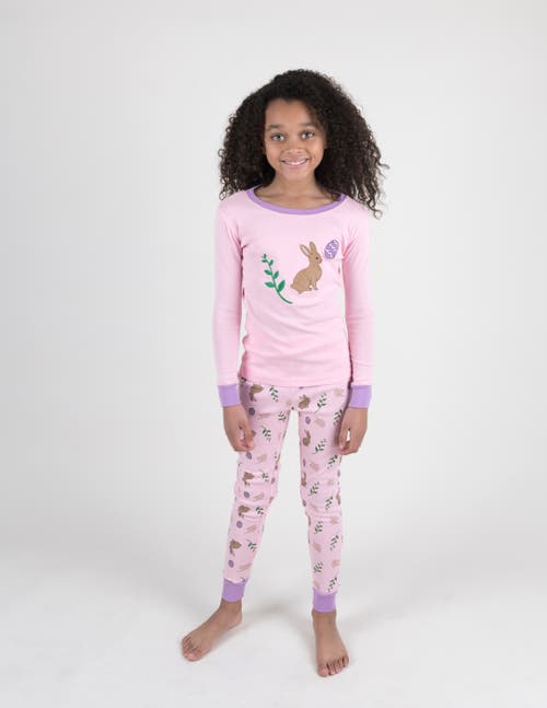 Leveret Kids Cotton Two-piece Printed Holiday Pajamas In Pink