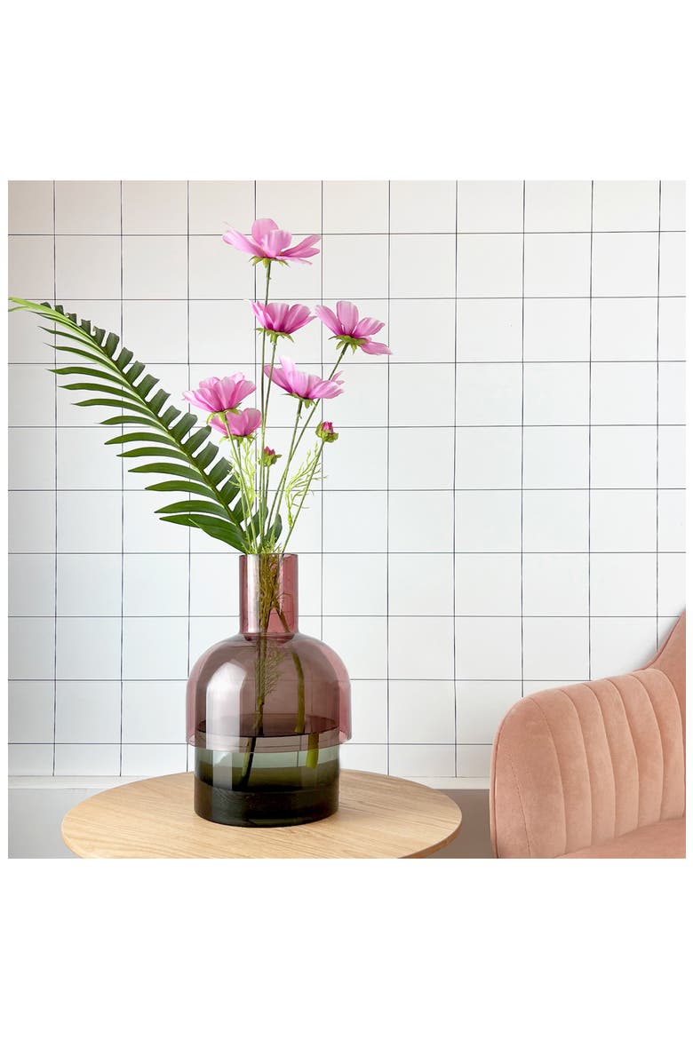 Flip Top Glass Vase (Nordstrom Exclusive), Alternate, color, GREY/ PINK