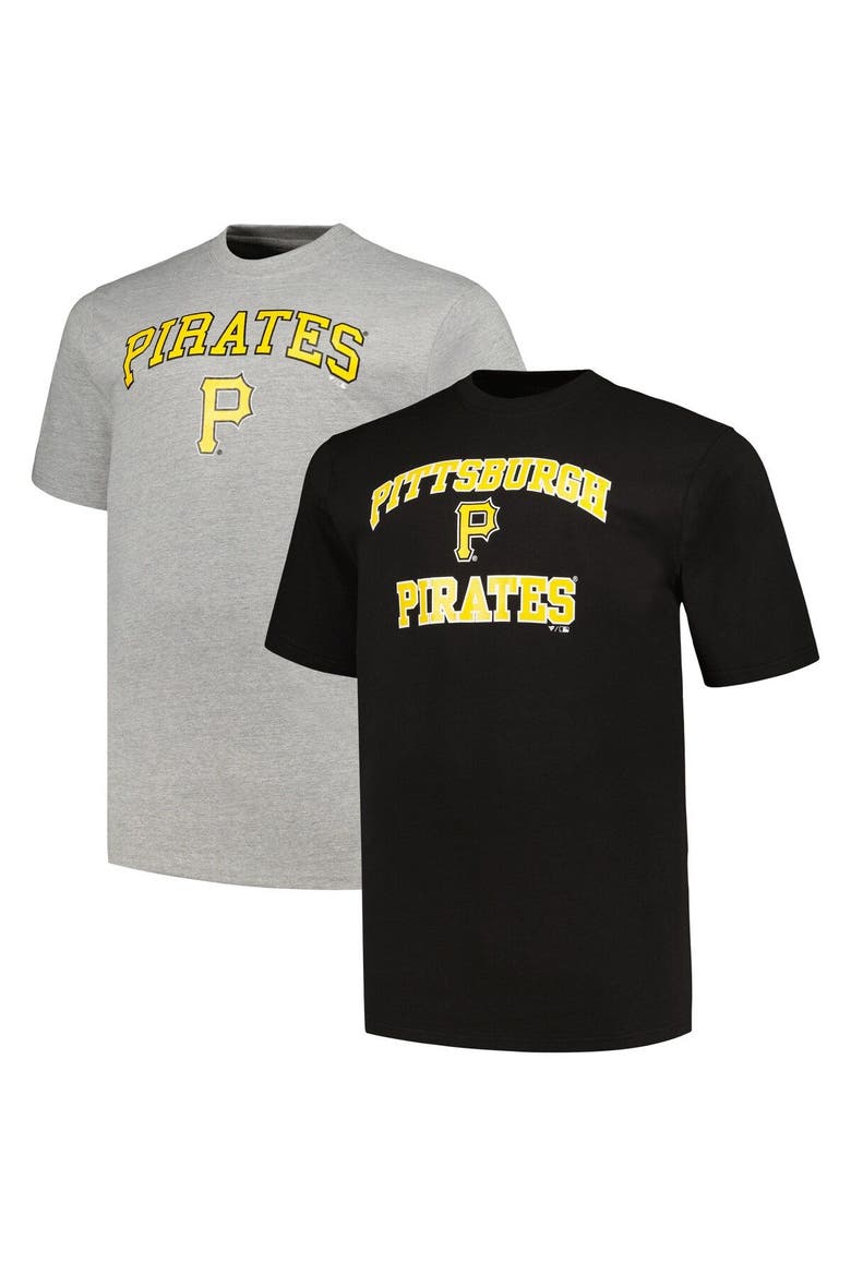 Men's Profile Black/Heather Gray Pittsburgh Pirates Big & Tall T-Shirt Combo Pack, Main, color, Black