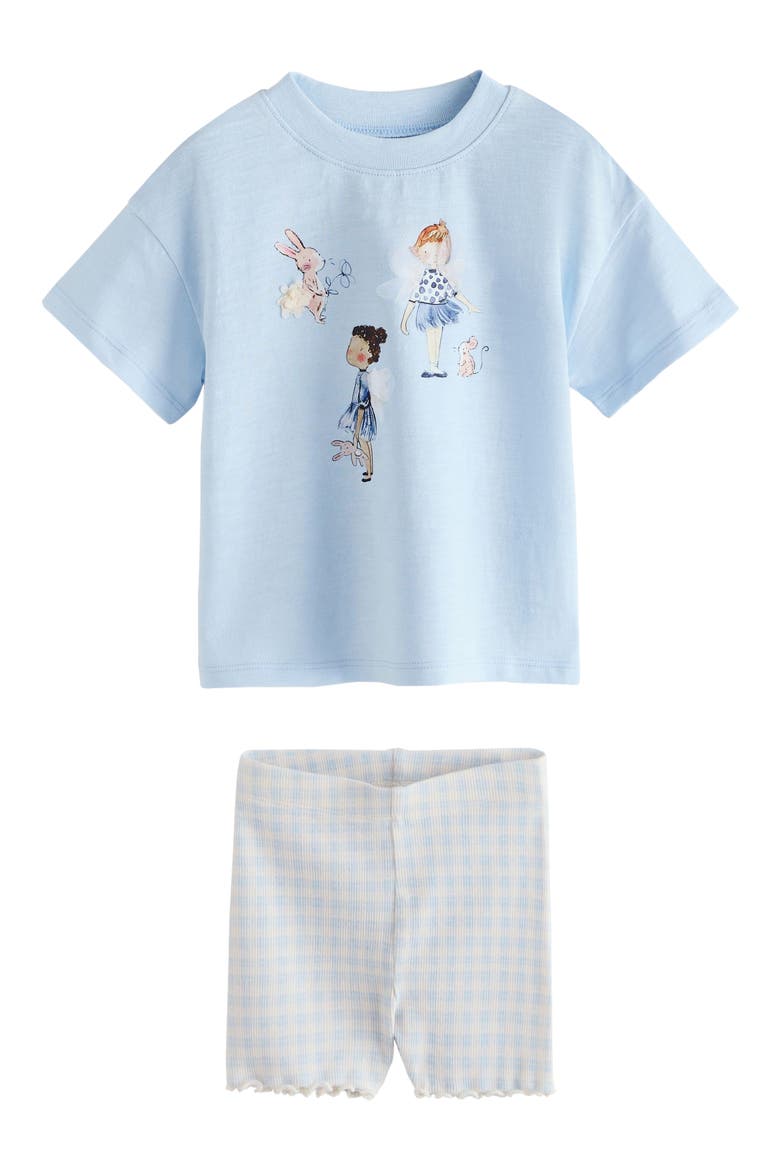 Kids' Ballerina T-Shirt & Shorts Set, Alternate, color, PINK/ BLUE