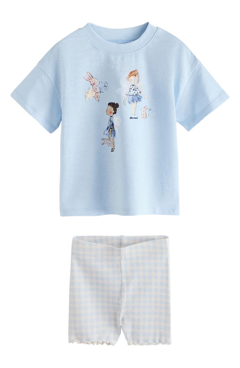 NEXT Kids' Ballerina T-Shirt & Shorts Set, Alternate, color, Pink/ Blue
