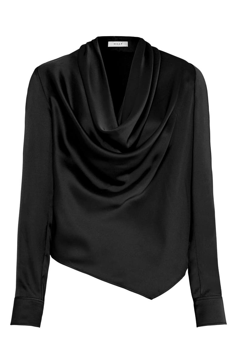 Milly Nancy Cowl Neck Satin Top, Alternate, color, 
