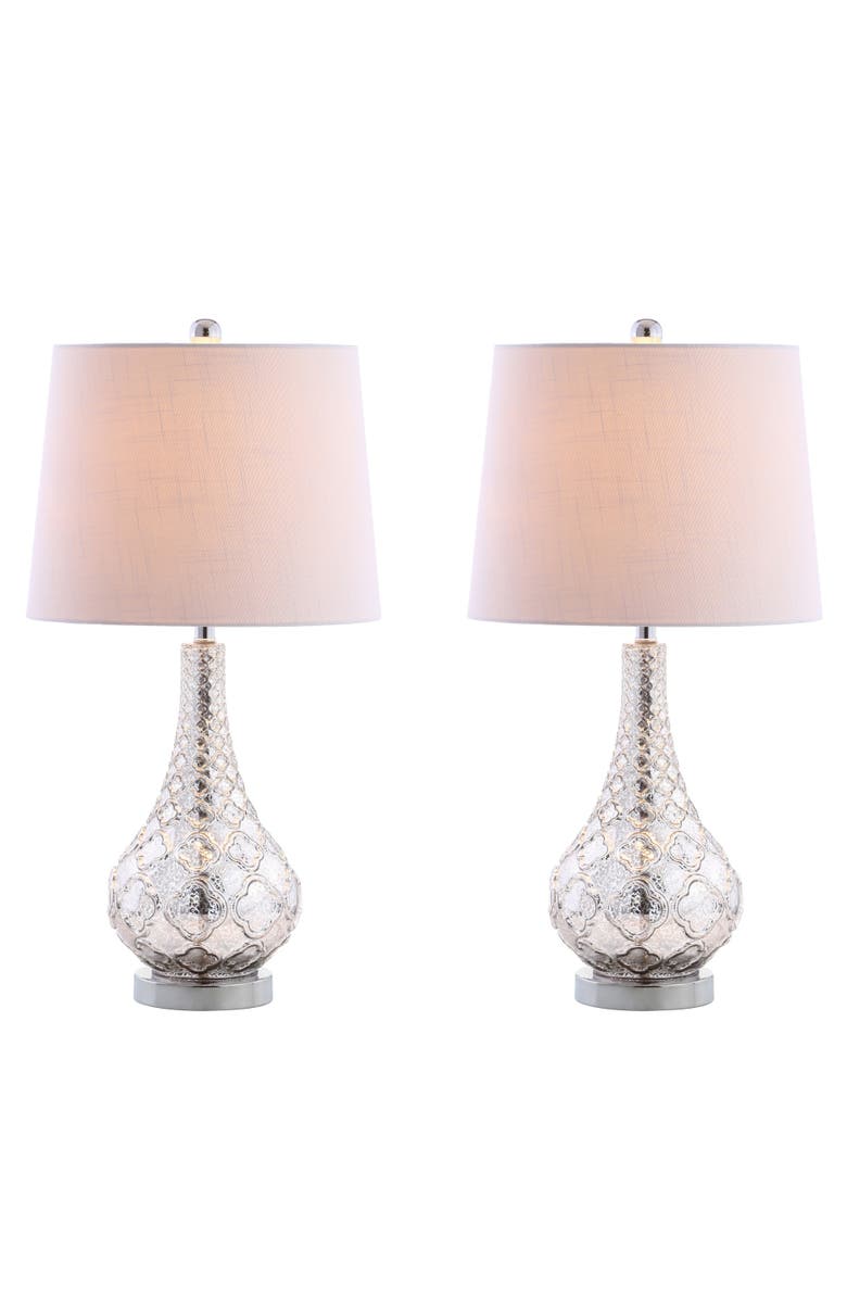 JONATHAN Y Darren 25.5" Glass LED Table Lamp, Mercury Silver, Alternate, color, 