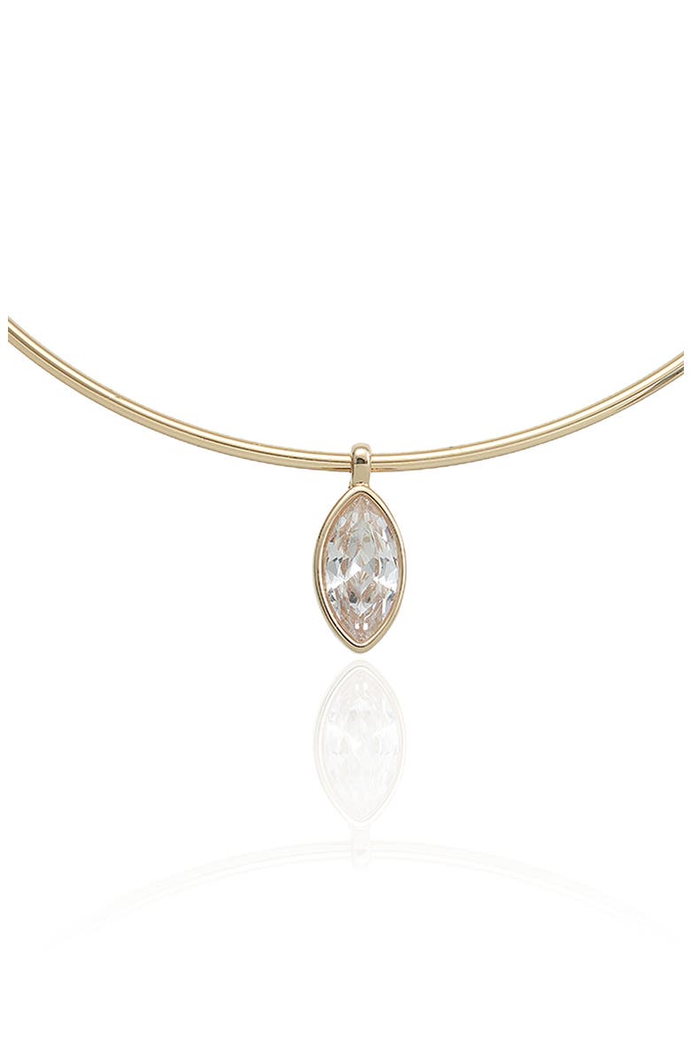Marquise Glass Pendant Collar Necklace, Main, color, CLEAR