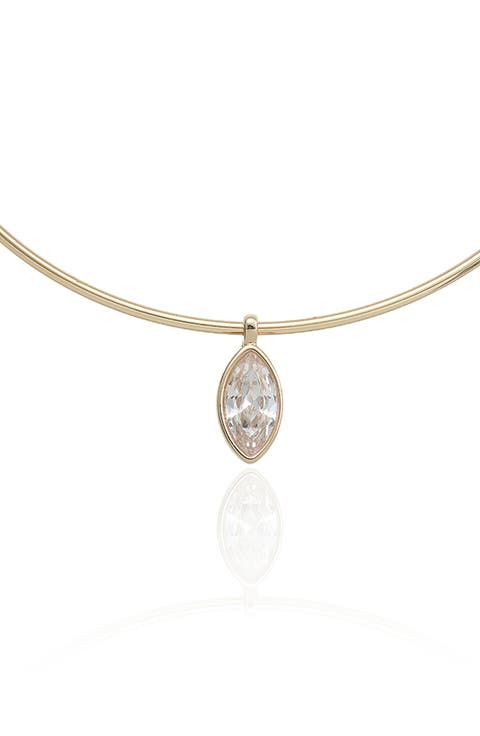 Marquise Glass Pendant Collar Necklace