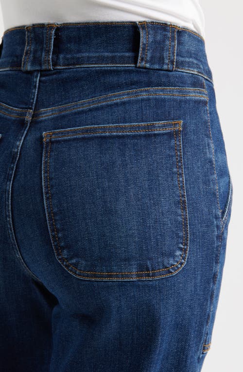 Frame The Modern Pocket Wide Leg Jeans In Blue