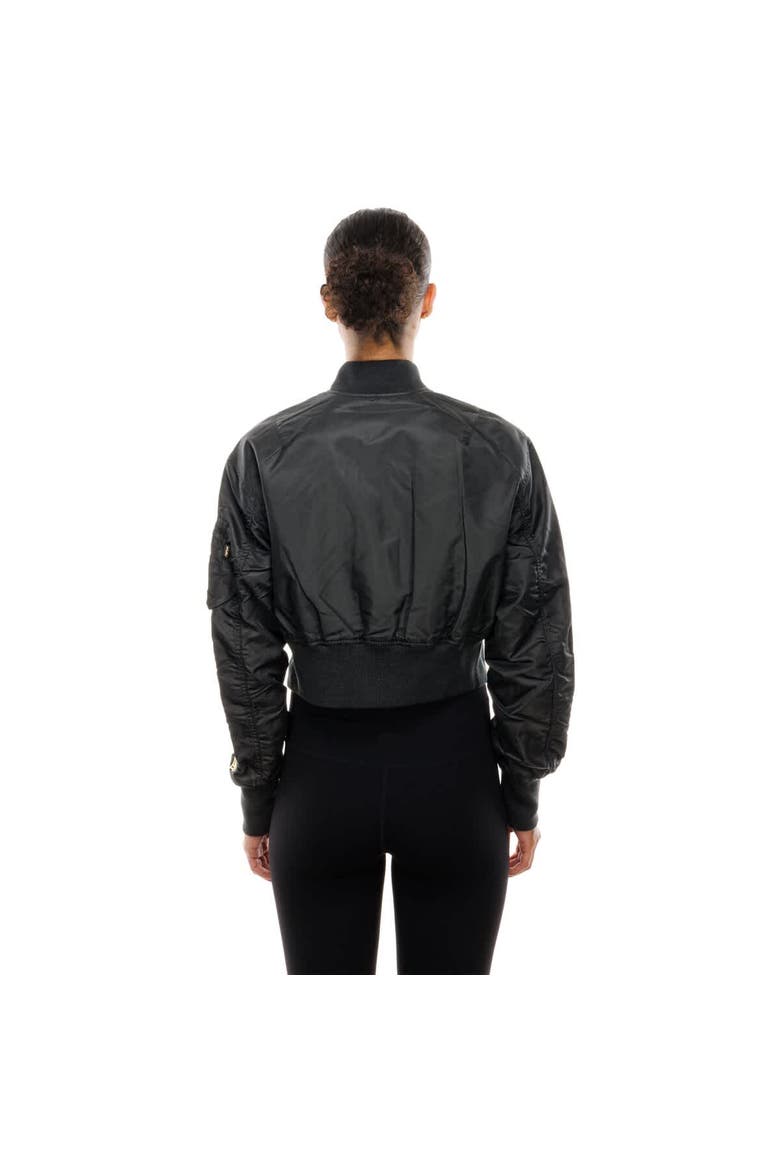 Women's New Era x Alpha Industries Black New York Mets Cropped Full-Zip Jacket, Alternate, color, Black