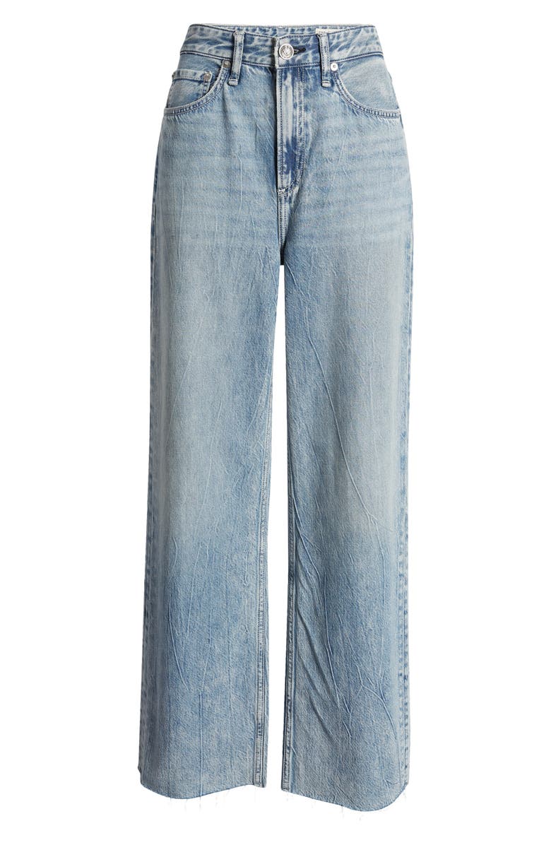 rag & bone Logan Featherweight Raw Edge High Waist Wide Leg Jeans, Alternate, color,