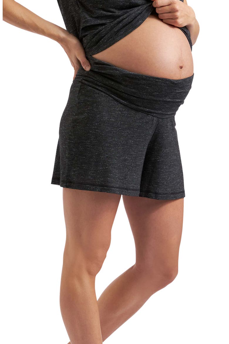 Dreamy Lounge Maternity Shorts, Alternate, color, GRANITE