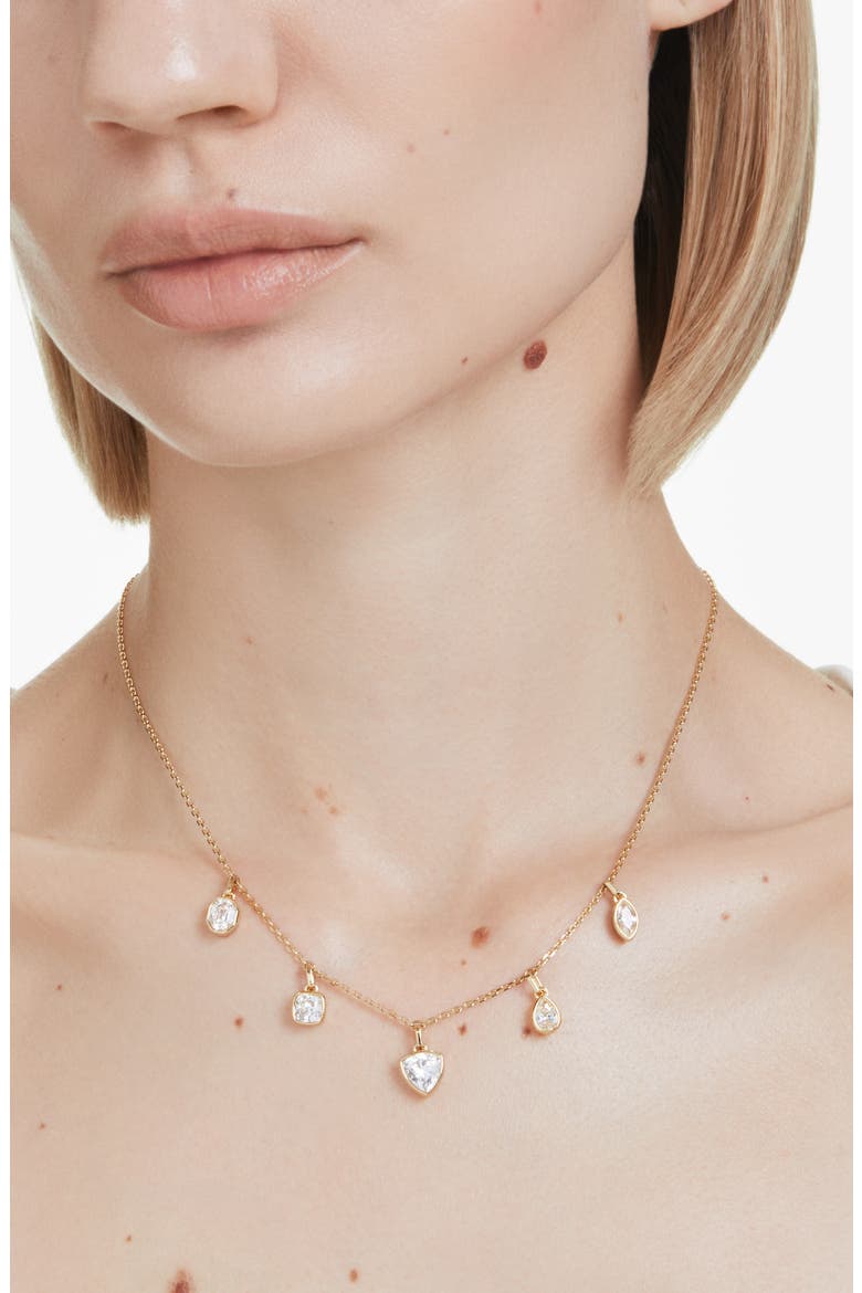 Imber Crystal Charm Necklace, Alternate, color, WHITE/ GOLD