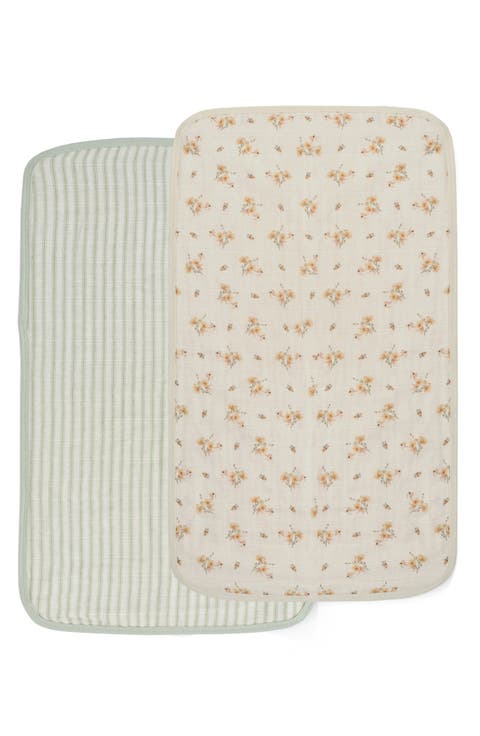 2-Pack Organic Cotton Muslin Burp Cloths