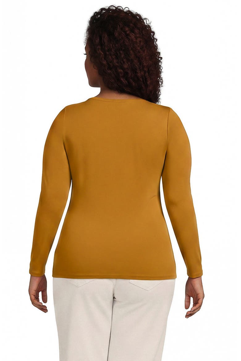 Plus Size Lightweight Jersey Skimming Long Sleeve Scoop Neck T-shirt, Alternate, color, Vintage Amber