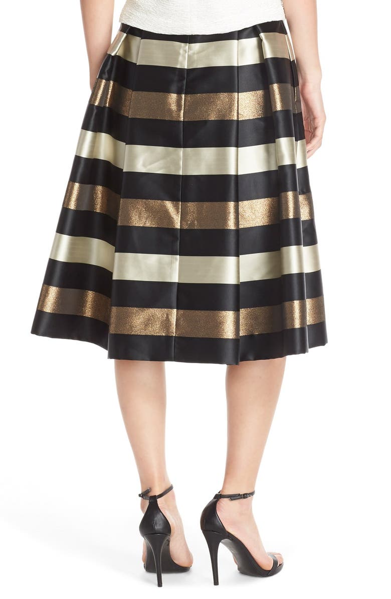 Eliza J Metallic Stripe Jacquard Skirt, Alternate, color,