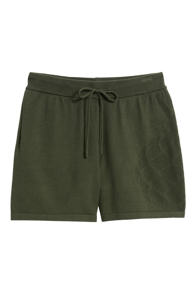 Pineapple Knit Shorts, Alternate, color, GREEN
