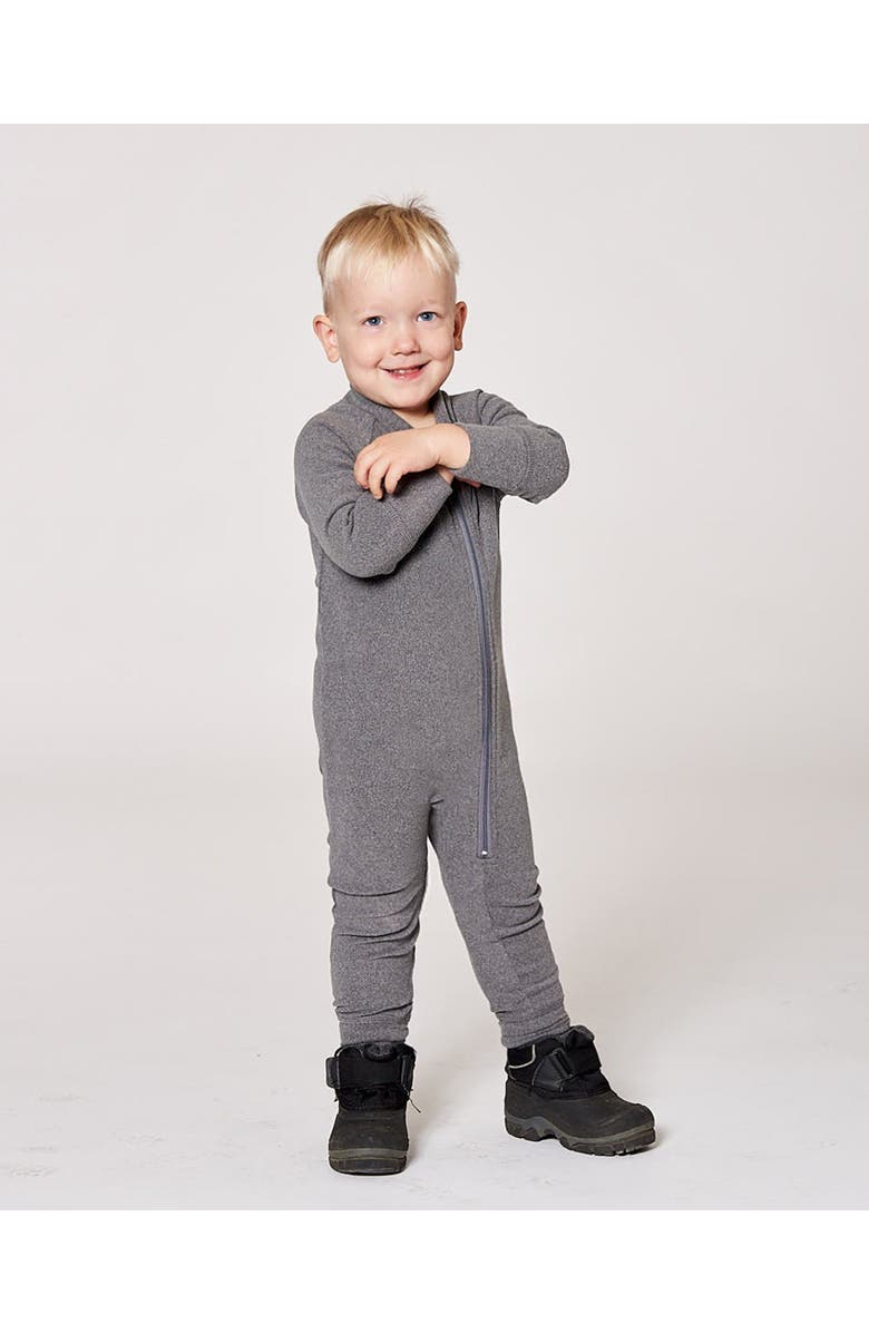 Deux par Deux Kids Gender Inclusive One-Piece Thermal Underwear, Main, color, Dark Heather Gray