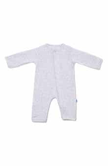 Magnetic Me Simply Light Grey Mélange Organic Cotton Magnetic Closure Romper