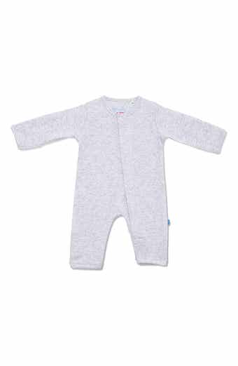 Magnetic Me Simply Light Grey Mélange Organic Cotton Magnetic Closure Romper