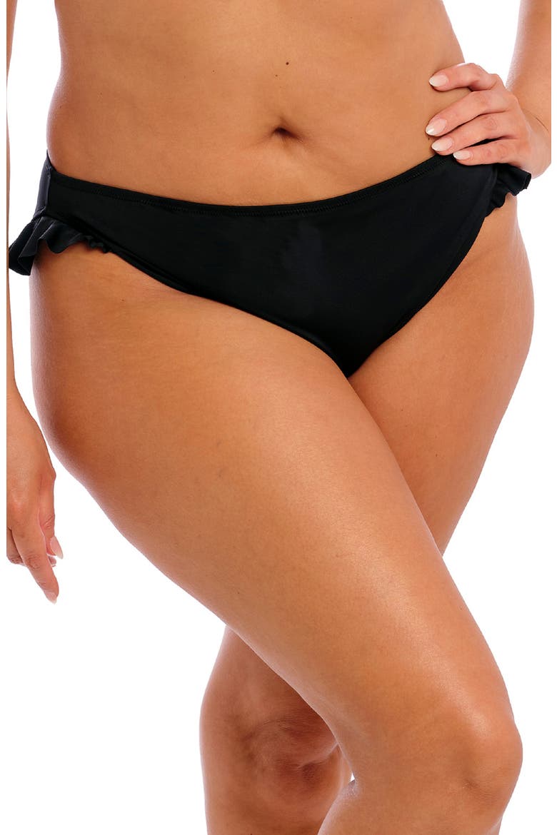 Plain Sailing Ruffle Bikini Bottoms, Main, color, BLACK