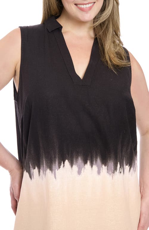London Times Collared Sleeveless Shift Dress