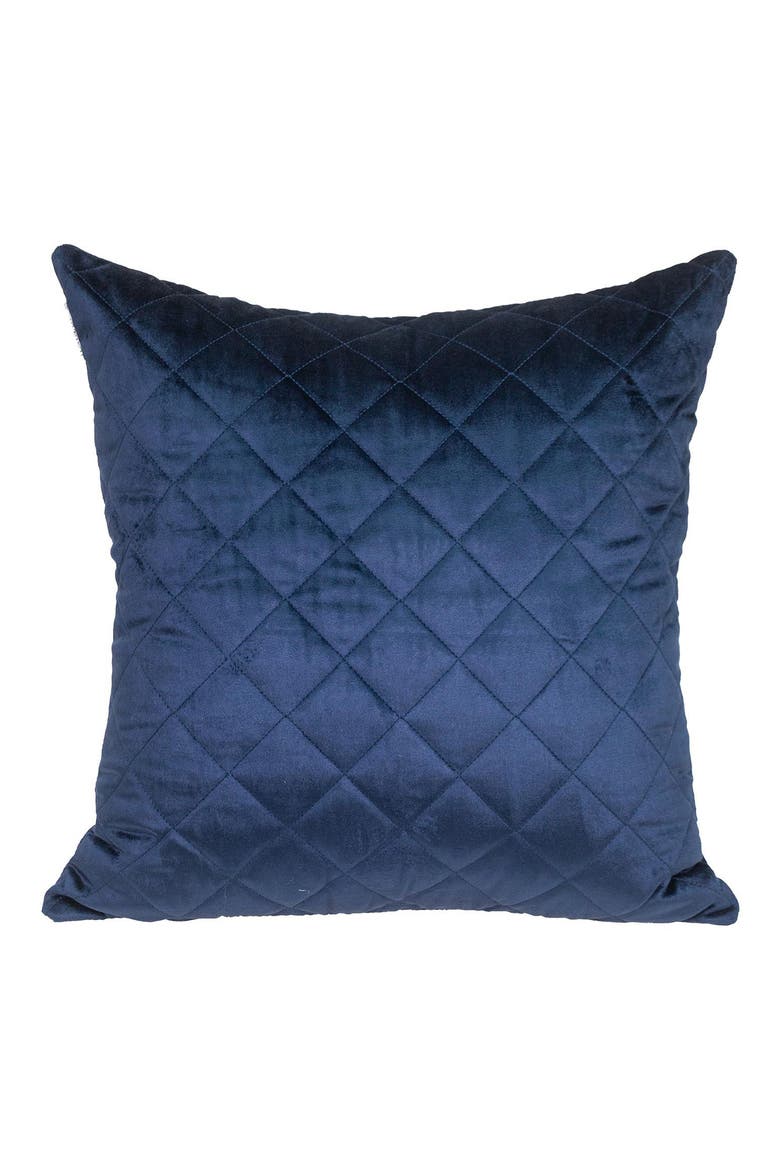 Milo Quilted Throw Pillow, Main, color, NAVY