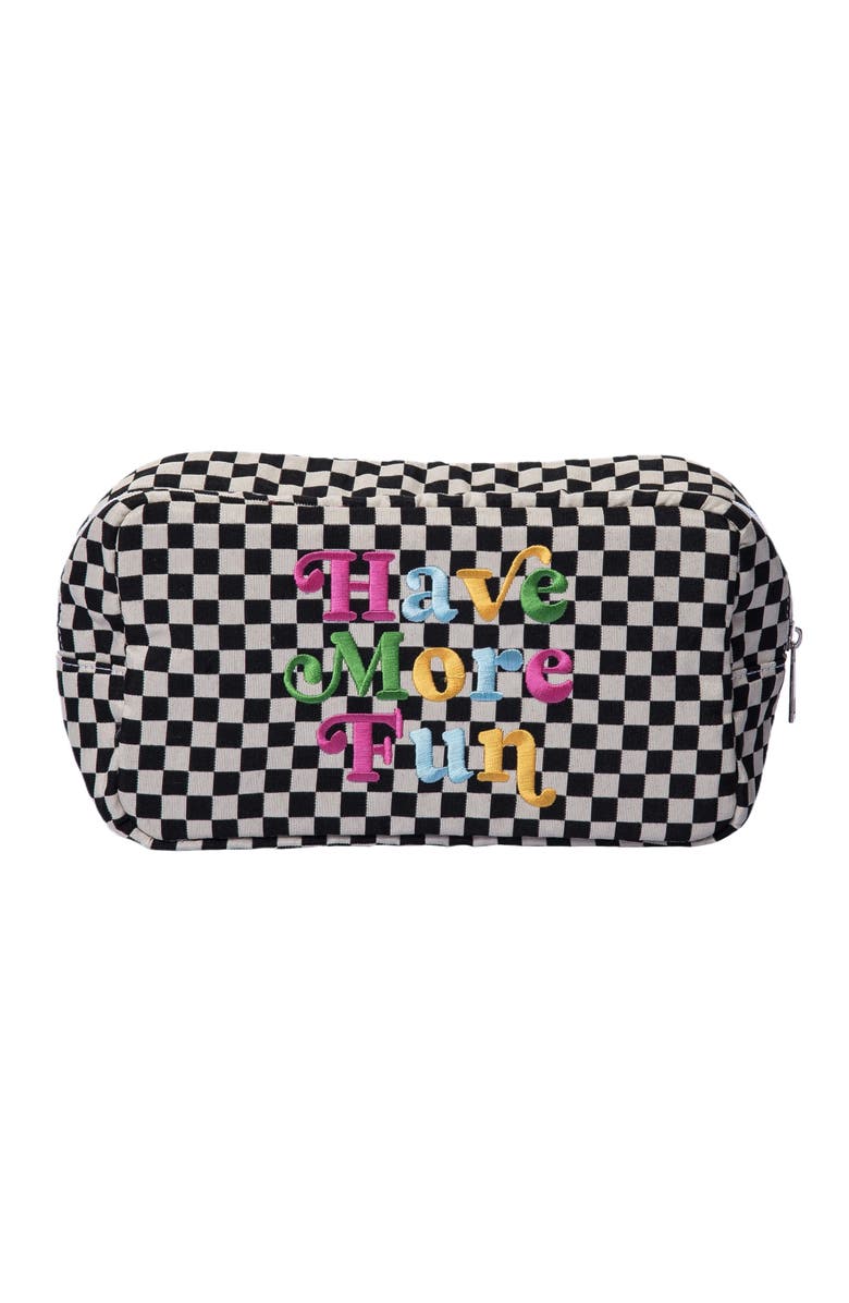 Totalee Gift Have More Fun Checkered Bag Polyester Black, Main, color, Black