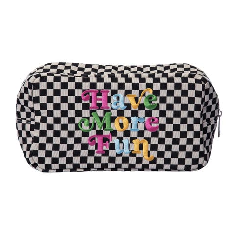 Have More Fun Checkered Bag Polyester Black