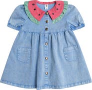 Huxbaby Watermelon Denim Puff Dress
