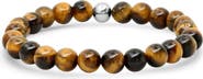 STEELTIME Men's Tiger's Eye Stretch Bracelet