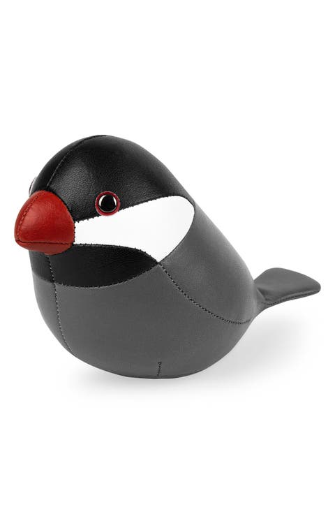 Java Sparrow Faux Leather Paperweight