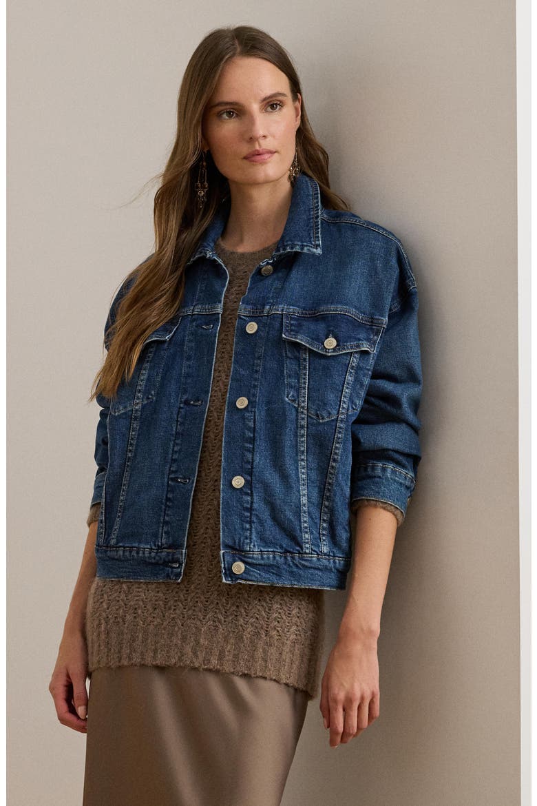 Denim Trucker Jacket, Alternate, color, ATECCO WASH