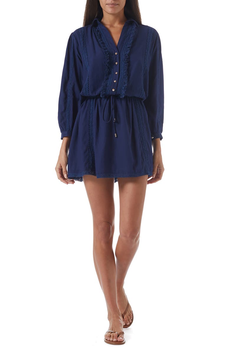 Melissa Odabash Scarlett Cover-Up Dress, Main, color, Navy